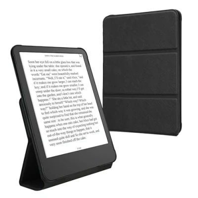 Afbeelding van kwmobile E readerhoesje voor Amazon Kindle Paperwhite (12. Gen 2024)/Kindle Colorsoft cover reader Hoes met standaard Van Kunstleer in zwart