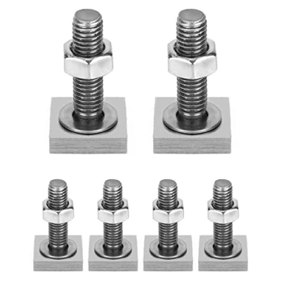 Afbeelding van QWORK 6 stuks M6 schuifblokken imperiaal, RVS T slot adapter schuifblokken, 20 x mm imperiaal reling rek met moeren ringen