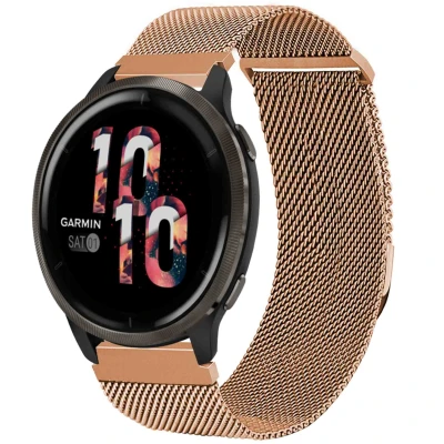 Afbeelding van Milanees magnetisch bandje Universeel 22 mm aansluiting Maat S Rosé Goud iMoshion
