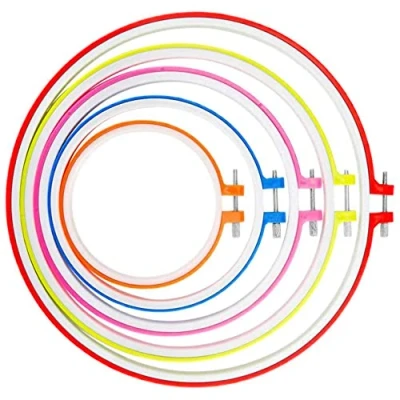 Afbeelding van CENPEK 5 stuks borduurringen, plastic cirkel kruissteek hoepel ring borduurwerk set, tot 11 inch (veelkleurig)