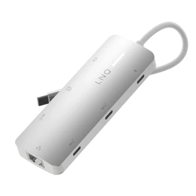 Afbeelding van LINQ 8 in 1 Pro C Multiport Hub met 4K HDMI, Ethernet en Kaartlezer 10Gbps Geschikt voor Laptops Tablets