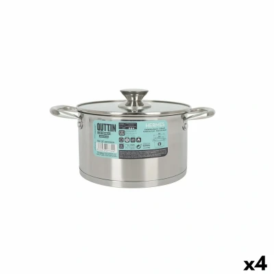 Afbeelding van Pot met Glazen Deksel Quttin Hermes Staal 3 L (4 Stuks)