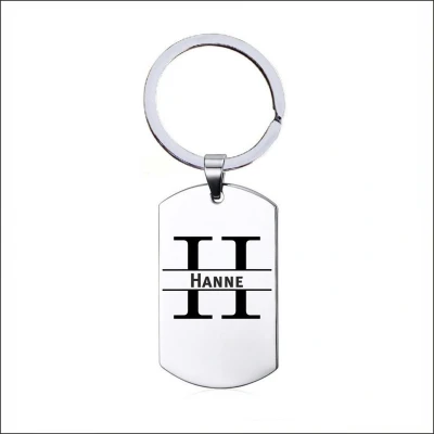 Afbeelding van Sleutelhanger RVS Met Naam Hanne