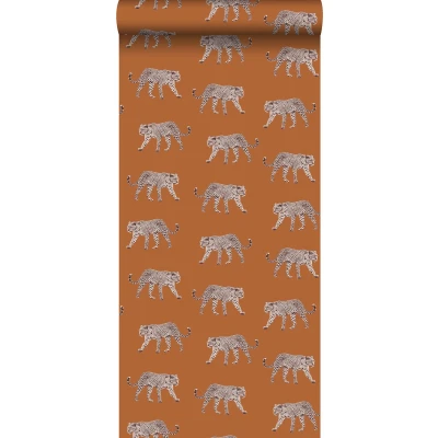 Afbeelding van Leen Bakker ESTAhome Behang Panters Warm Oranje 0.53 X 10.05 M Vlies