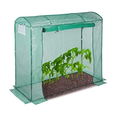 Afbeelding van Relaxdays kweekkas 200x80 cm tomatenkas foliekas kweektent groen rond dak