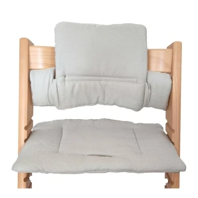 Afbeelding van Shabany® kinderstoel zitkussen 100% biologisch katoen Classic kussen stoelhoes hoge stoelbekleding 2 delig geschikt voor Stokke Tripp Trapp machinewasbaar eenvoudige bevestiging