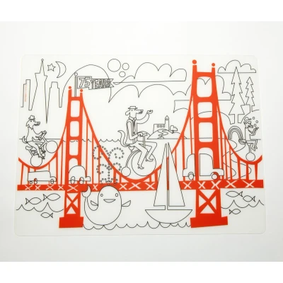 Afbeelding van Kinderen Placemat Mark Mat Fun op de Golden Gate + 4 Markers 40 x 32 cm.