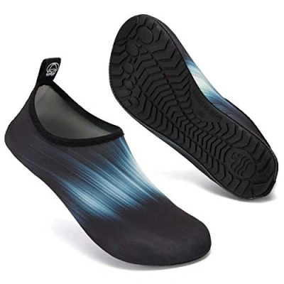 Afbeelding van Mabove Badschoenen, waterschoenen, zwemschoenen, dames en heren, strandschoenen, aquaschoenen, blotevoetenschoenen, badsokken, surfschoenen, A zwart kleurverloop, 48/49 EU