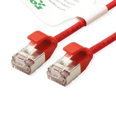 Afbeelding van ROLINE GREEN F/UTP DataCenter Patchkabel Cat.6A (Class EA), LSOH, extra dun, rood, 5 m