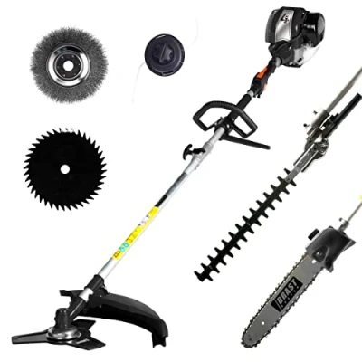 Afbeelding van BRAST® 4 takt benzine, 5 in 1 bosmaaier, heggenschaar, hoogsnoeier, multitool