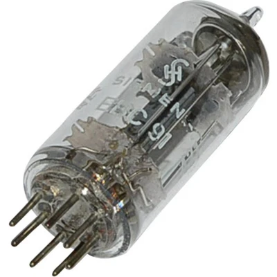 Afbeelding van EBC 91 = 6 AV Elektronenbuis Dubbeldiode triode 250 V 1.2 mA Aantal polen: 7 Fitting: B7G 1 stuk(s)