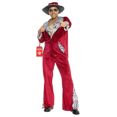 Afbeelding van Heren Pimp Daddy 70 er /80 jaren Kostuum Zwart Fluwelen Voor Vrijgezellenfeest themafeest X Large