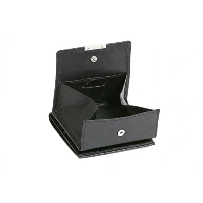 Afbeelding van LEAS wiener doos met grote kleingeld, echt leer, zwart Special Edition, zwart, 8,5x9,5cm, box