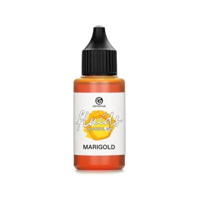 Afbeelding van 30 ml Fluids Alcohol inkt MARIGOLD, alcoholische voor Fluid Art, Resin Art en epoxy hars, GEEL