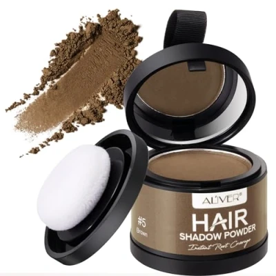 Afbeelding van Strooihaar, bruin, 4 g aanzetpoeder, haarconcealer voor haarverdichting, vrouwen en mannen, wind waterdicht, om de aanzet te camoufleren (bruin)
