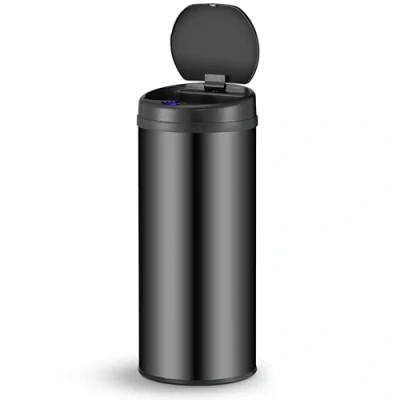 Afbeelding van Automatische Prullenbak / Afvalemmer Sensorprullenbak 50 Liter Zwart Rond