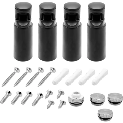 Afbeelding van Sanigoods handdoekradiator ophangbeugels zwart set van 4