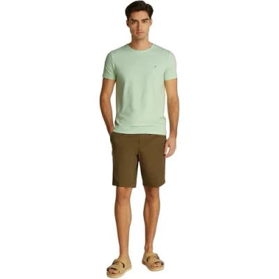 Afbeelding van Tommy Hilfiger Stretch SLIM FIT TEE Tshirt basic, Heren, Maat: Large, Opal green