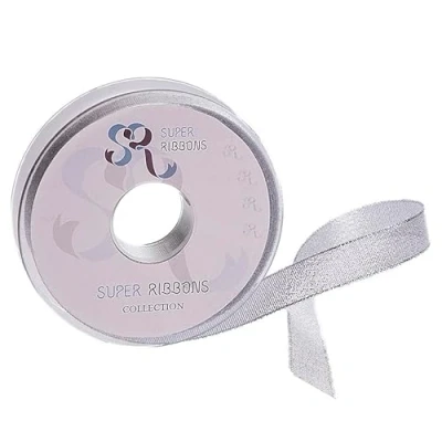 Afbeelding van SR Super Ribbons®™ volledige haspel 6 mm dubbelzijdig satijnen lint, 20 meter op zilver (Lurex)