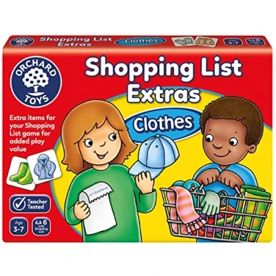 Afbeelding van Orchard Toys Shopping List Extras Pack Clothes Game, Add On to List, Educational Memory Perfect for Kids Age 3 7.