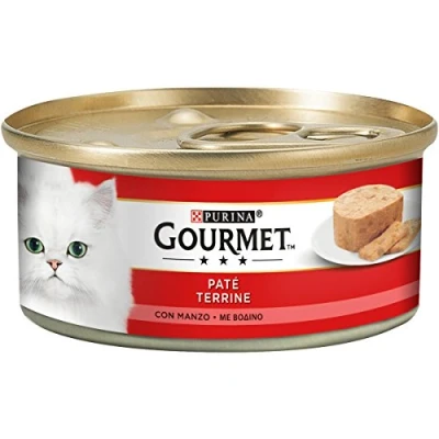 Afbeelding van Purina Gourmet Red Paté vochtige kat met rundvlees, 24 blikjes à 195 g