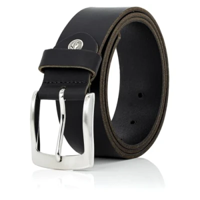 Afbeelding van LINDENMANN Lederen riem heren 40 mm breed, volledig rundleer zwart, 90