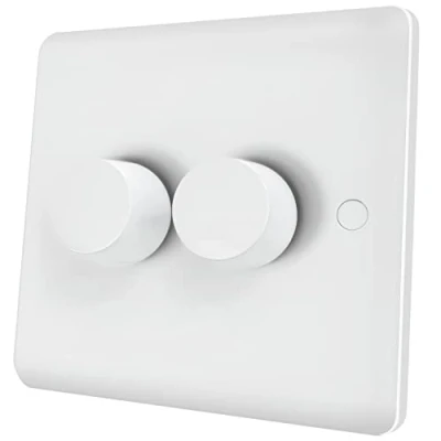 Afbeelding van iolloi Led dimmer, schakelaar, 2 versnellingen, push on/off twist, trailedge schakelaar voor dimbare led, geen neutraal nodig, weg, 100 watt (1 10 leds)