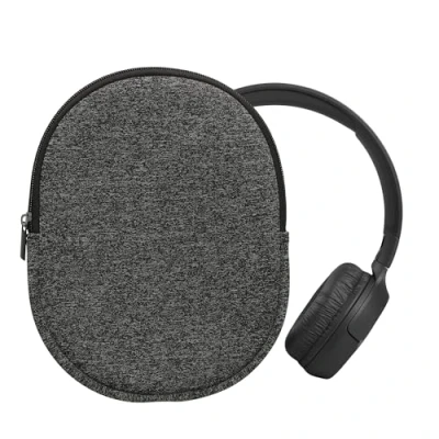 Afbeelding van kwmobile hoes geschikt voor JBL Tune 600 / 500BT 510BT 450 21,5 x 16 cm Beschermhoes headset in antraciet wit Van neopreen