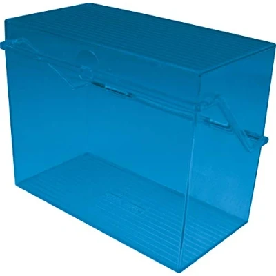 Afbeelding van Helit H6904630 kleine doos &quot;the index&quot;, DIN A6, dwars, blauw doorschijnend, 1 stuk