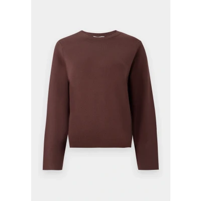 Afbeelding van Object Objreynard O NECK Pullover Trui, Dames, Maat: Medium, Seal brown