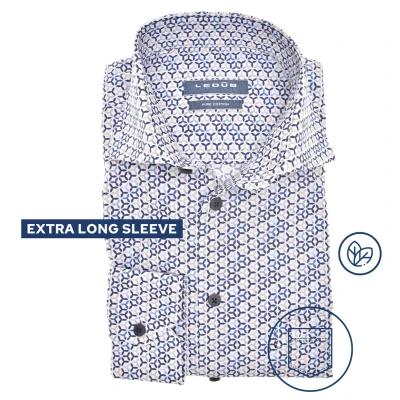 Afbeelding van Ledub Overhemd M7 Mouwlengte 7 blauw extra lange mouwen geprint