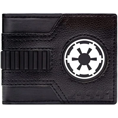 Afbeelding van Star Wars Galactic Empire Tie Fighter Pak Embleem Portemonnee/Beurs Bi Fold ID &amp; Kaarthouder, Zwart