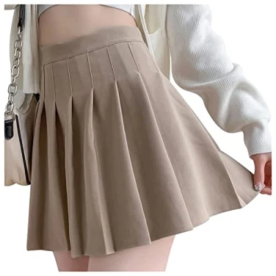 Afbeelding van DRESHOW Basic Solid Uitlopende Casual Mini Rok voor Vrouwen Meisjes