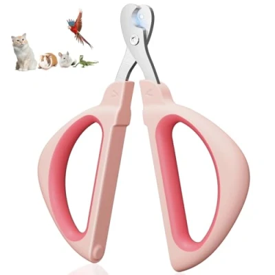 Afbeelding van Euqvunn Kattennagelknipper, Professionele Kattenklauwschaar met Veilige Positioneringsgat, Kat Nagelknipper Geschikt voor Kittens, Konijnen, Cavia&#039;s, Vogels, Puppy en Kleine Dieren (Roze)