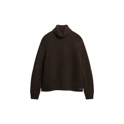 Afbeelding van Superdry Slouchy Stitch ROLL NECK Trui, Dames, Maat: 44, Coco marl