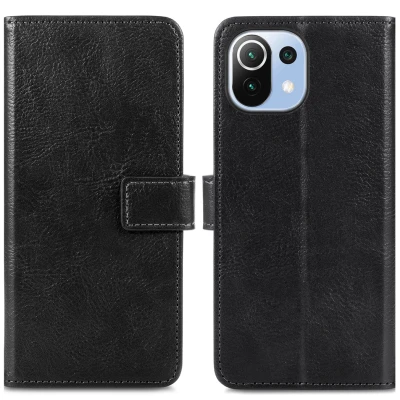 Afbeelding van Xiaomi Mi 11 Lite (4G) Hoesje Kunstleder iMoshion Bookcase Zwart Telefoonhoesje
