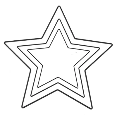 Afbeelding van GLOREX 6 1294 415J Metalen sterset in zwart, 3 frames de maten 15 cm, 20 cm en 25 voor knutselen, als dromenvanger, wanddecoratie of bloemstukken