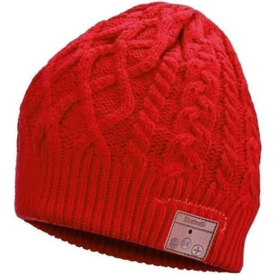 Afbeelding van Bluetooth muts Rood muziek met ingebouwde koptelefoon beanie voor en bellen