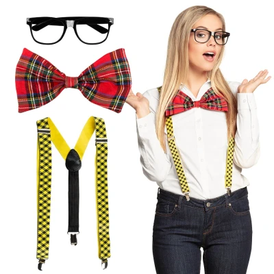 Afbeelding van Carnaval accessoireset Nerd outfit
