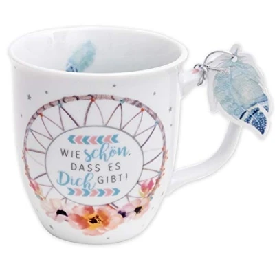 Afbeelding van GRUSS &amp; CO Mok motief &quot;Dreamcatger&quot; Spreukkopje, porselein, 40 cl geschenk vriendin, collega, opvoeder 45692