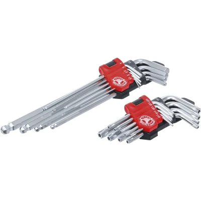 Afbeelding van BGS Hoeksleutelset lang torx T10 T50 / inbus 1,5 10 mm 18 delig