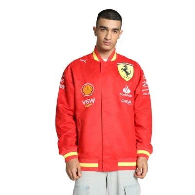 Afbeelding van PUMA Scuderia Ferrari College Jacket 2024 Heren Rood verbrand, L