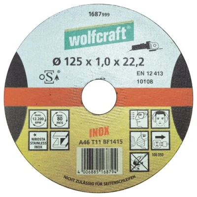 Afbeelding van Wolfcraft Doorslijpschijf Metaal Ø115 x 1,0 22,23 1 stuk 1685999