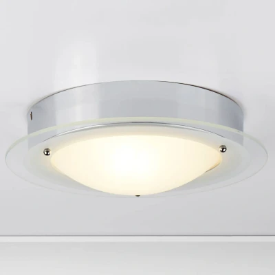 Afbeelding van Searchlight JUNA badkamerplafondlamp met glazen rand