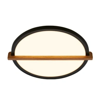 Afbeelding van Briloner Remsa LED plafondlamp 3845015 Indirect licht Vlak Houten toepassing Warm wit 29 x 31,5 4 cm Zwart hout