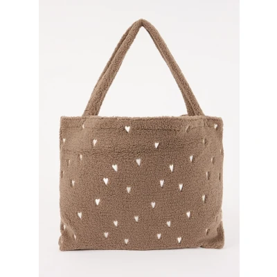 Afbeelding van Studio Noos Teddy Hearts Mom Bag Brown