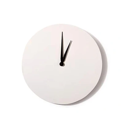 Afbeelding van Artemio Ronde klok om 30 cm te versieren, hout, wit, diameter