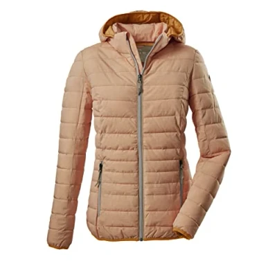 Afbeelding van G.I.G.A. DX Women&#039;s Casual functioneel jack in donslook met afritsbare capuchon Uyaka Stripe, light apricot, 34, 34313 000