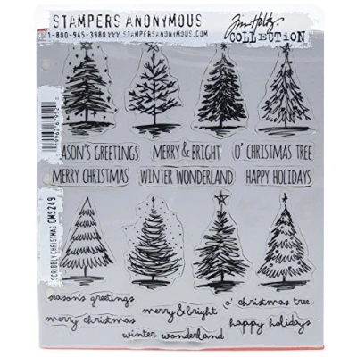Afbeelding van Art Gone Wild Scribbly Christmas Cling Mounted Stempel, Grijs