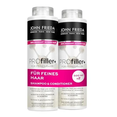Afbeelding van John Frieda Profiller+ shampoo/conditioner, voordeelset, inhoud: 1 x shampoo 500 ml en conditioner ml, voor fijn haar